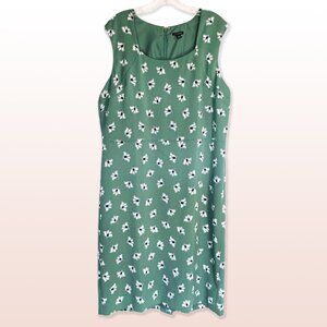 Ann Taylor Factory NWT Sleeveless Green Floral Shift Dress Size 16